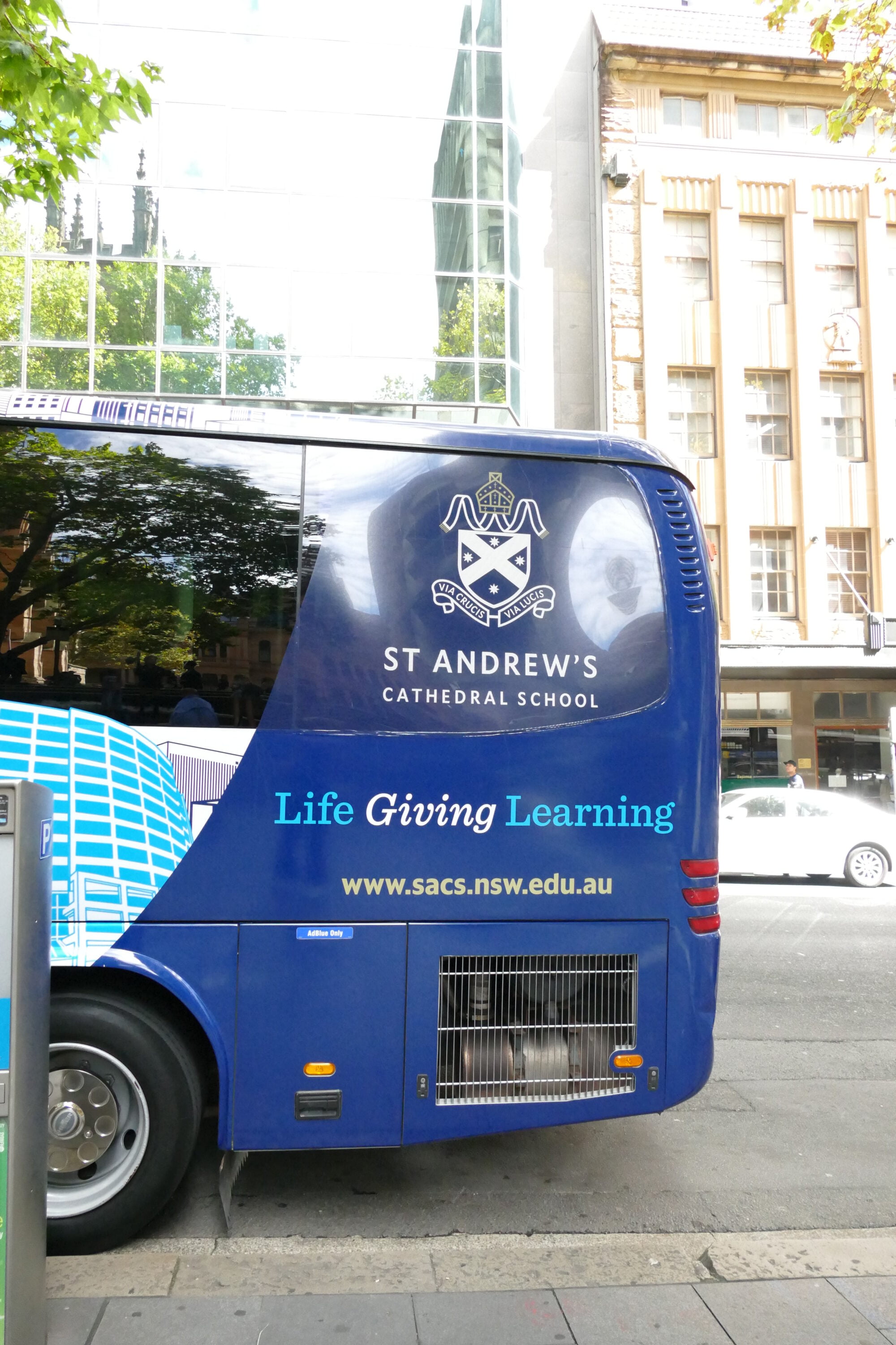 Staff create unique cityscape bus design St Andrew's Cathedral School
