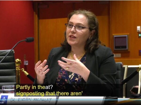 Dr Kirsten Macaulay represents the Australian Society of Music Education (ASME NSW) at a Joint Committee of Parliament