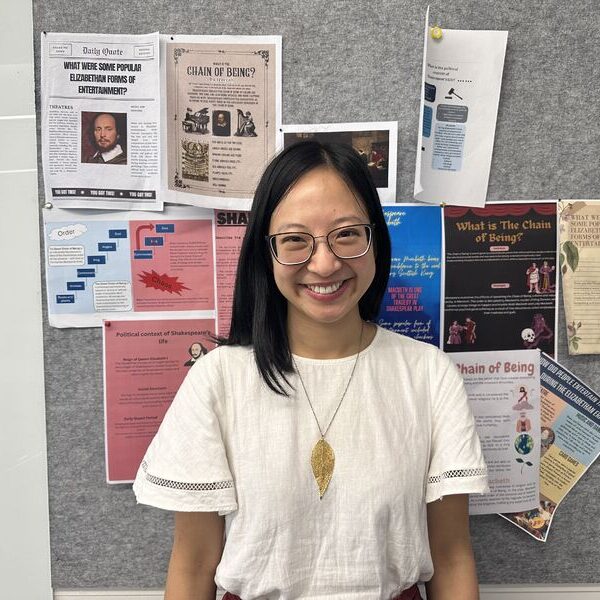 Jessica Lim (English Teacher) presents to Year 12 HSC Advanced English students at Santa Sabina College