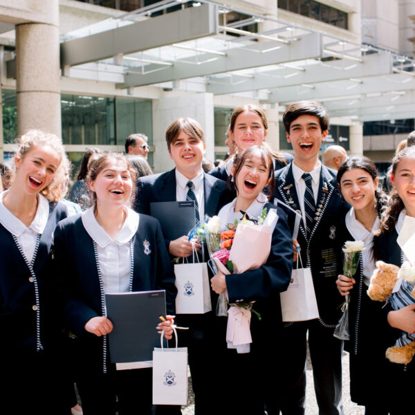 Smiling students from St Andrew's Cathedral School